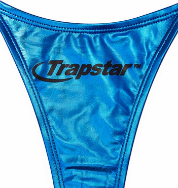 Blue Womens Trapstar Hyperdrive Metallic Tie Side Bikini Bottoms | XZQ-426830