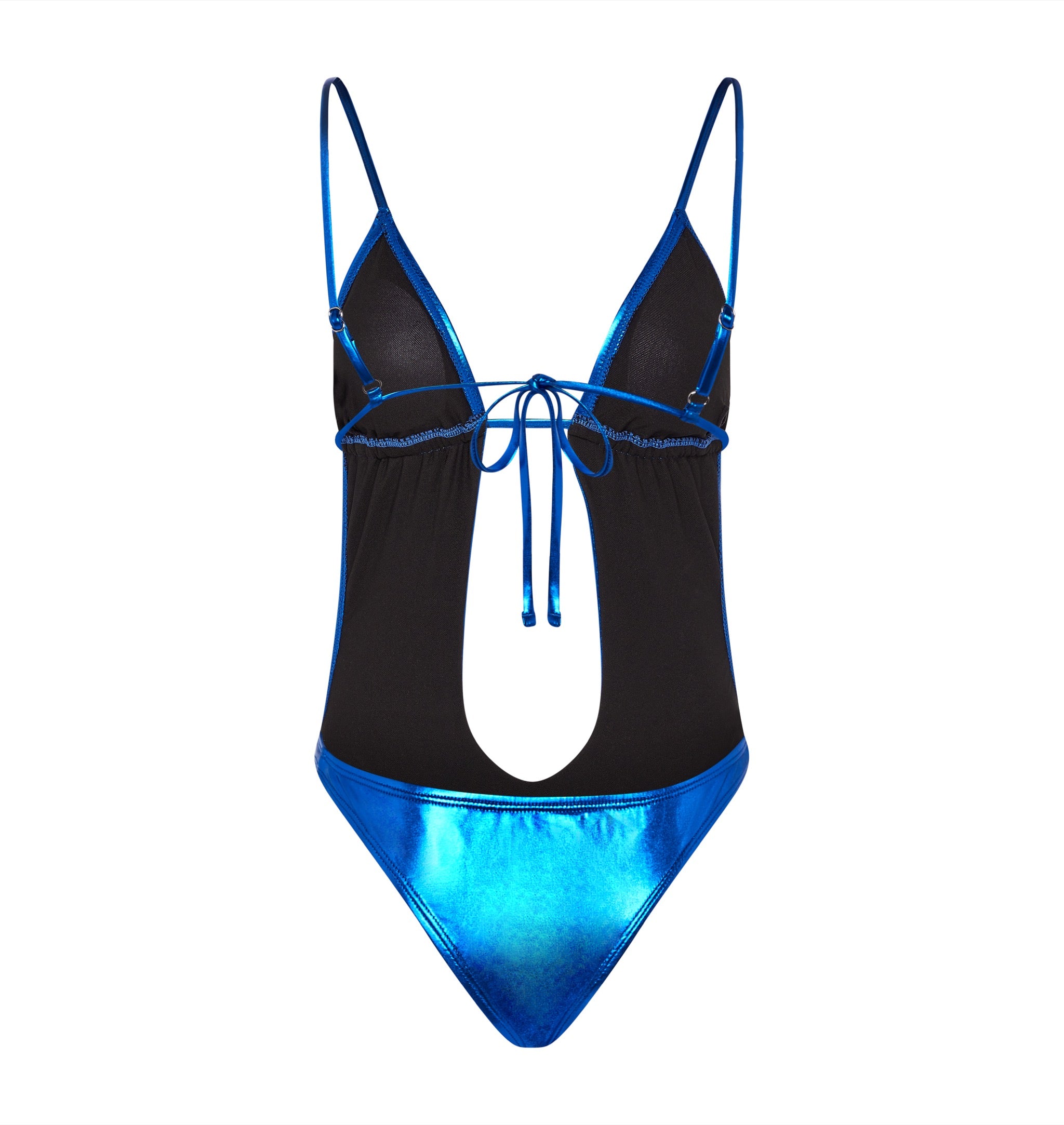 Blue Womens Trapstar Metallic Cutout One Piece Swimsuit | ERT-064135