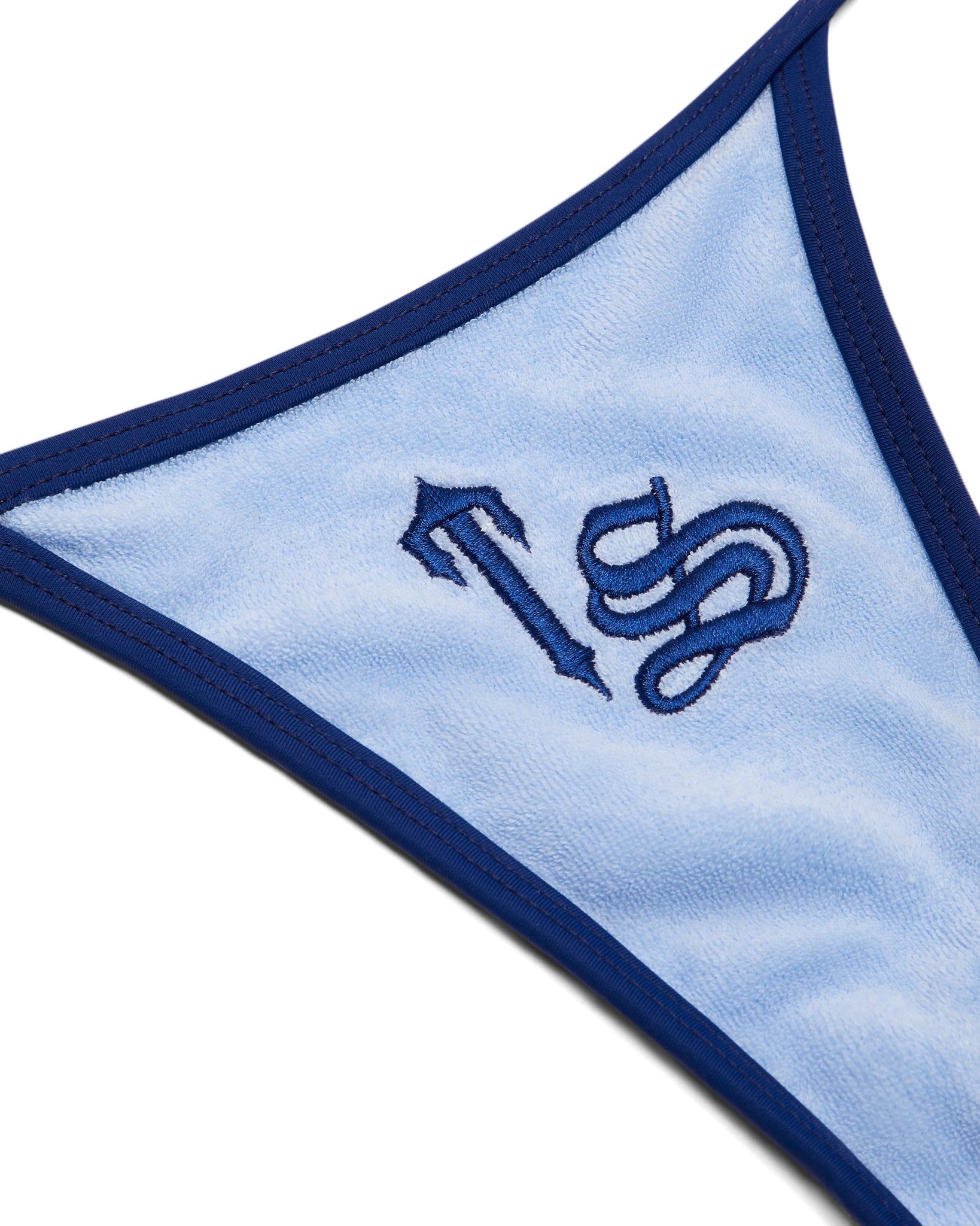 Blue Womens Trapstar Terry Script Bikini Bottoms | RTA-748206