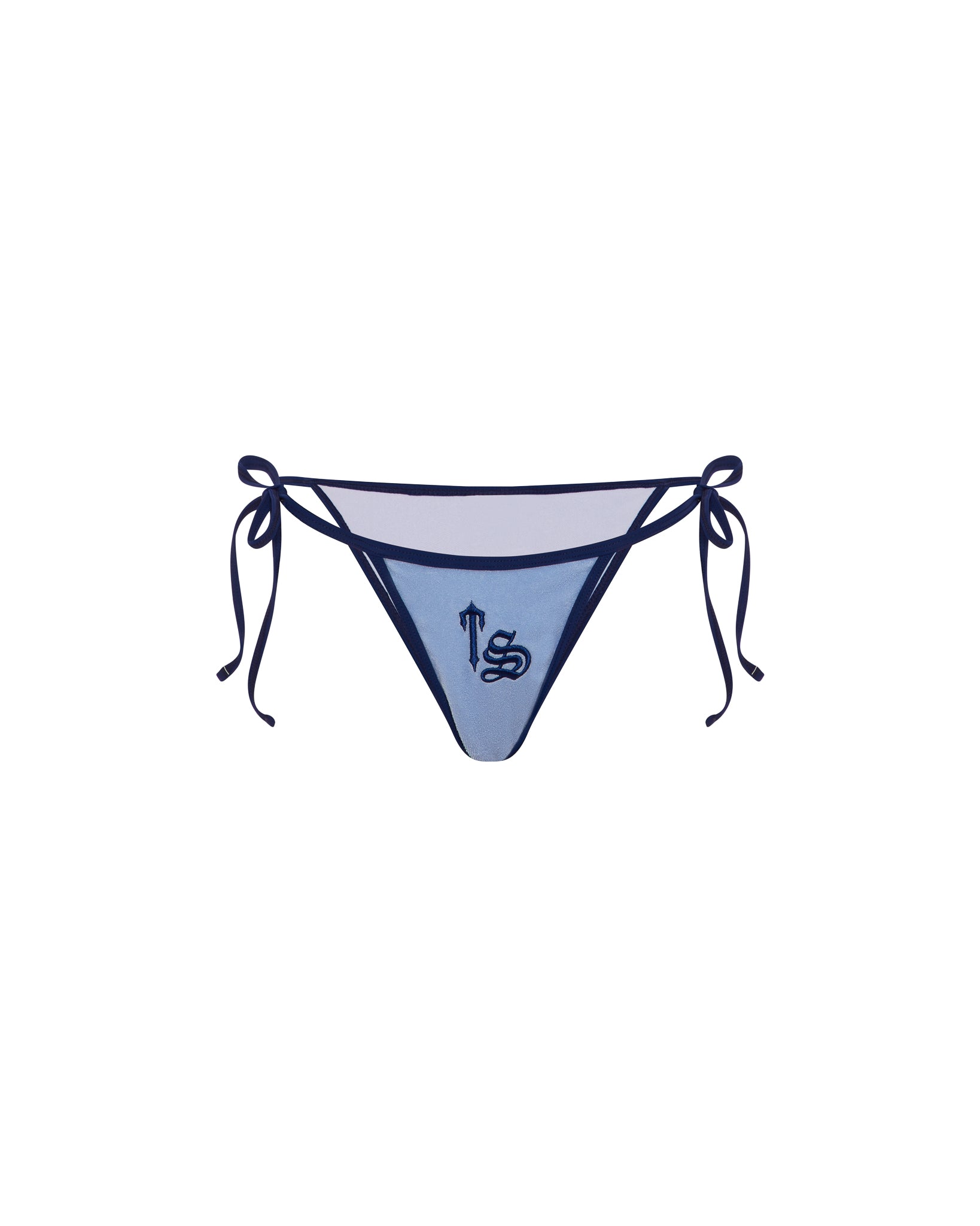 Blue Womens Trapstar Terry Script Bikini Bottoms | RTA-748206