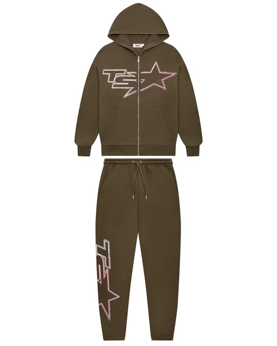 Brown Mens Trapstar Ts Star Tracksuits | SFG-435179