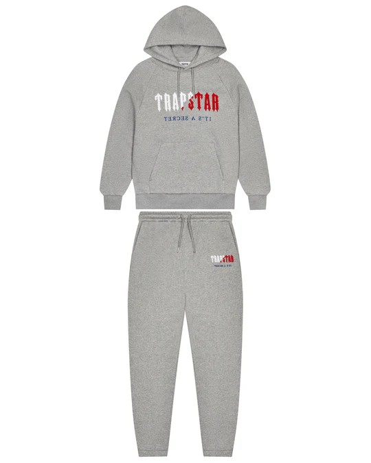 Grey Mens Trapstar Decoded Chenille Hooded Tracksuits | CXB-487509