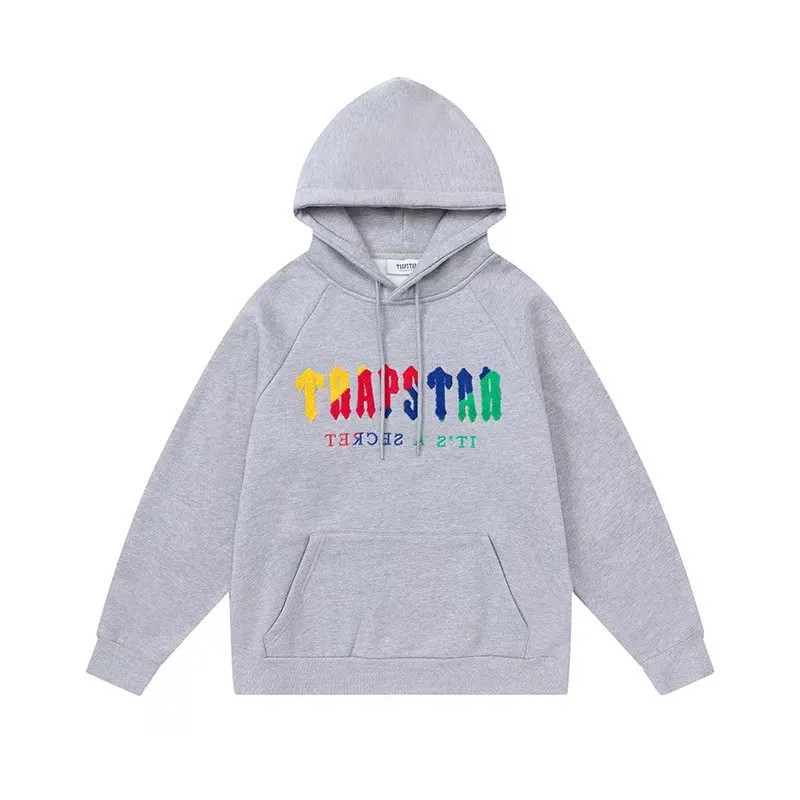 Grey Mens Trapstar It’s A Secret Hoodie | IWZ-431876