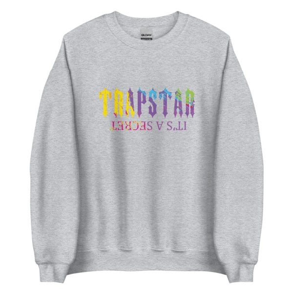 Grey Mens Trapstar It’s A Secret Paint Pattern Sweatshirts | TRZ-542017