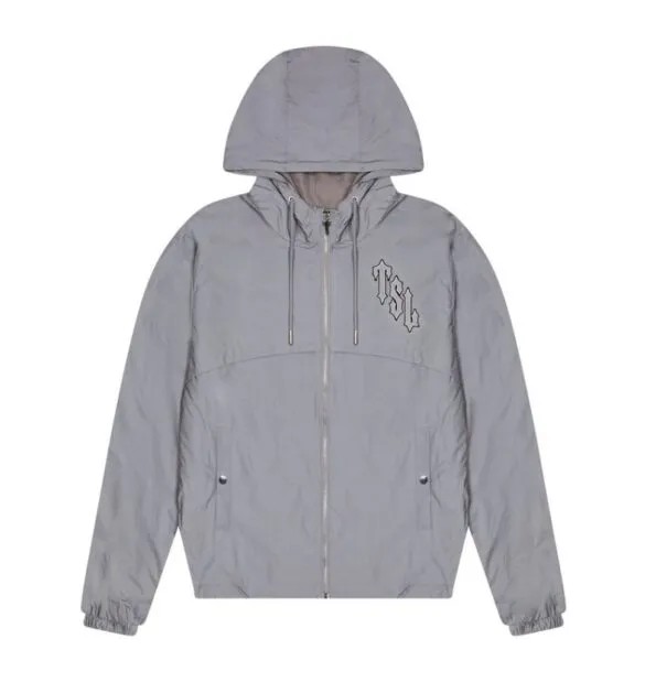 Grey Mens Trapstar London Shooters League Reflective Windbreaker | OWB-051742