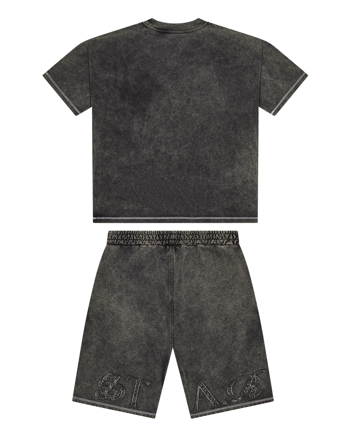 Grey Mens Trapstar Patchwork Script Shorts | ZHN-610954