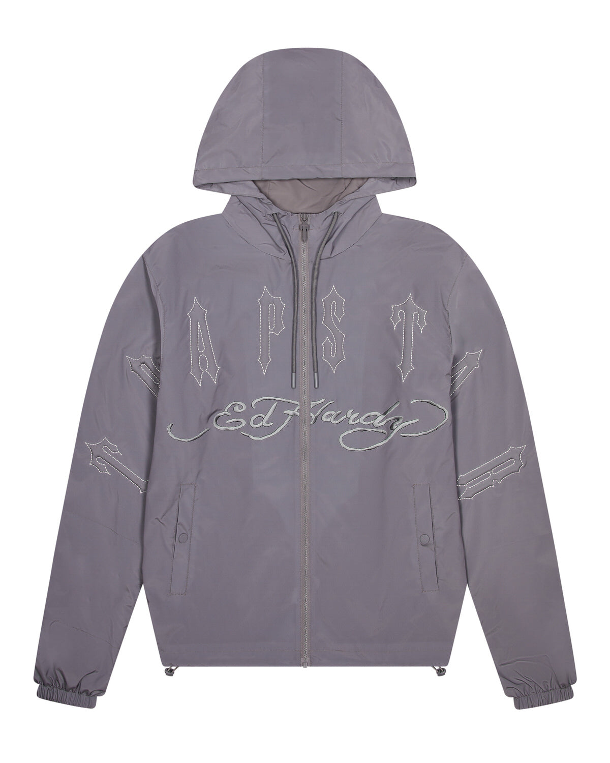 Grey Mens Trapstar x Ed Hardy Windbreaker | EQF-941506