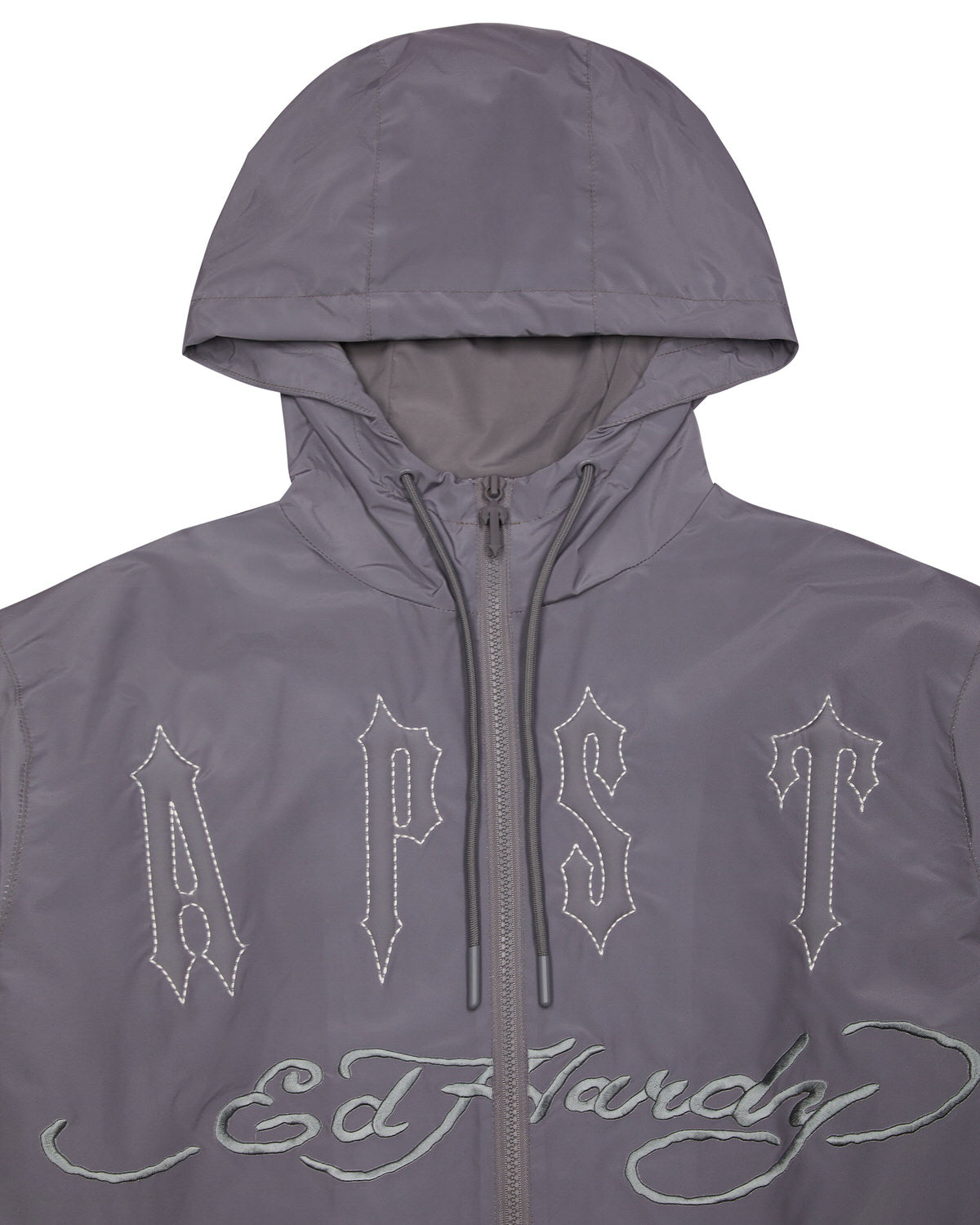 Grey Mens Trapstar x Ed Hardy Windbreaker | EQF-941506