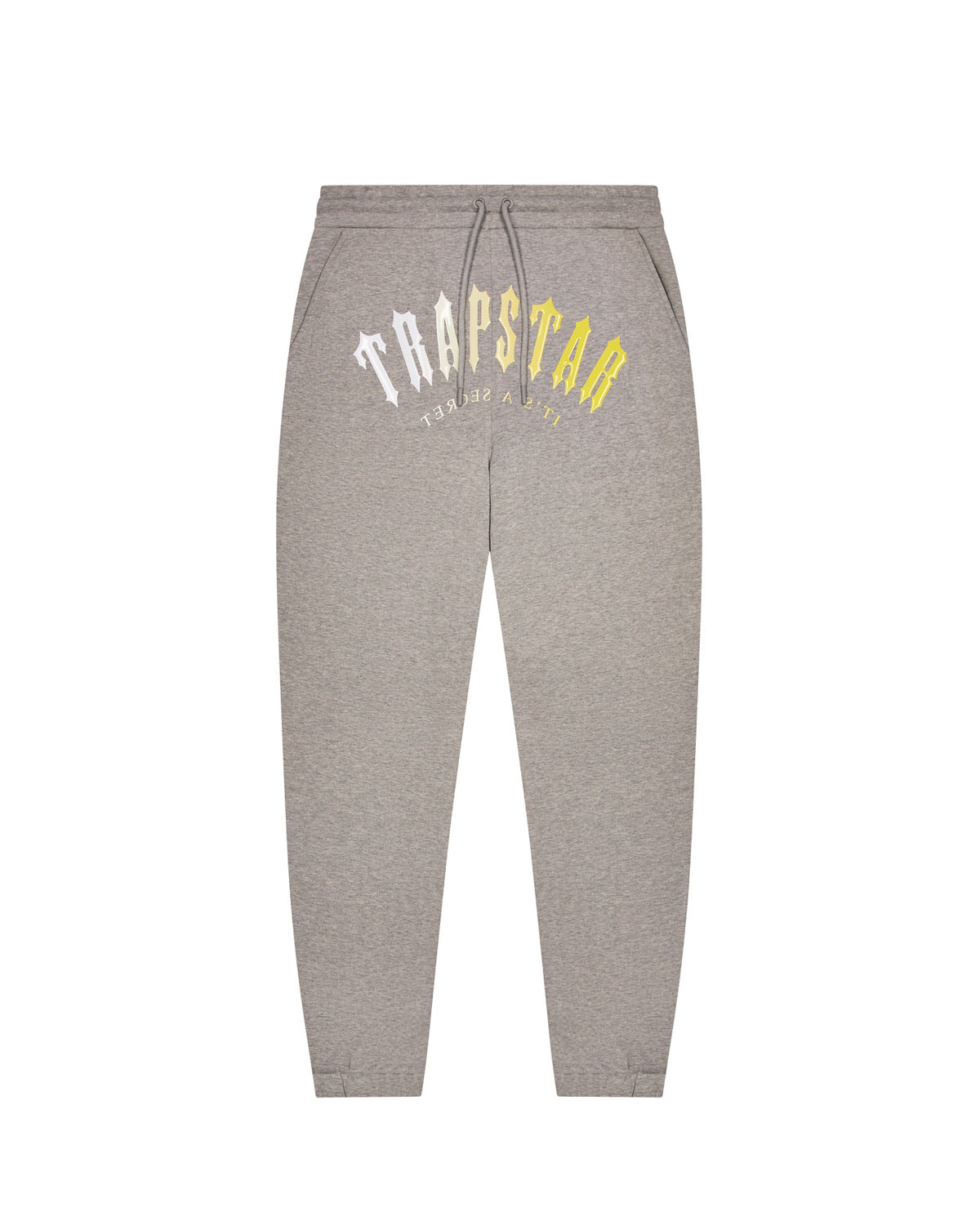 Grey / Yellow Mens Trapstar Decoded Hooded Gel Tracksuits | RXE-092537