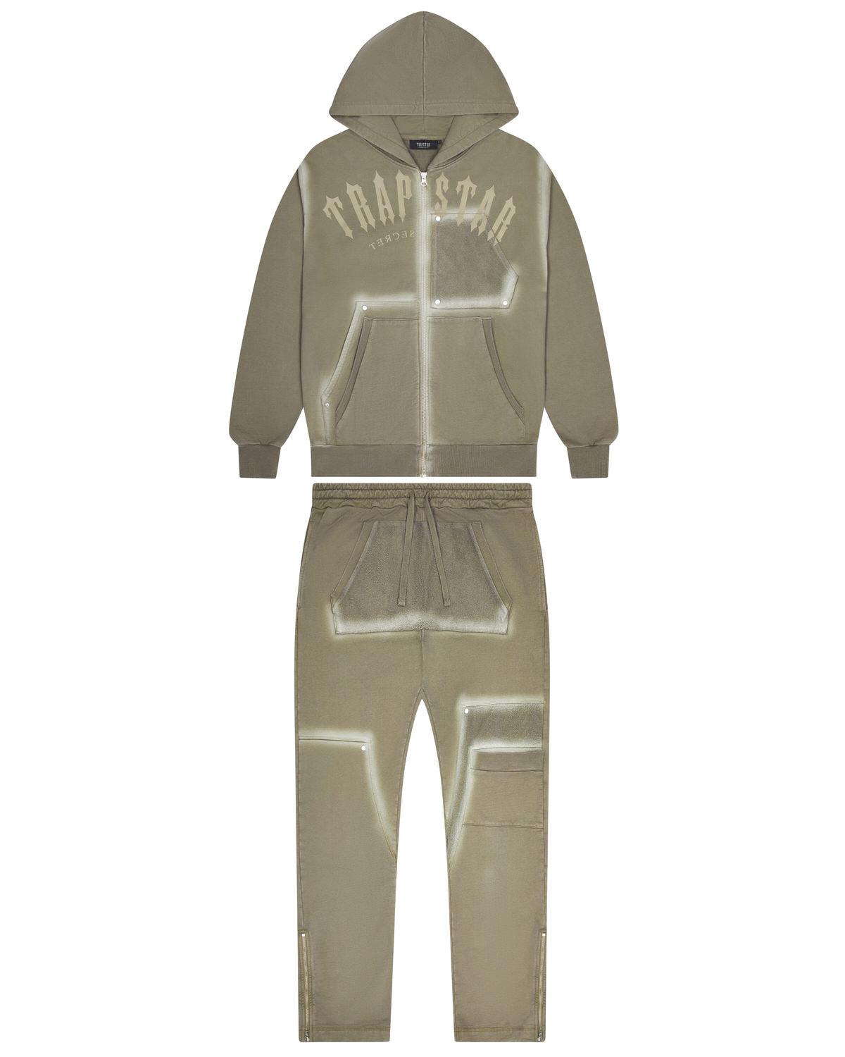 Olive Mens Trapstar Irongate Rivet 2.0 Tracksuits | BDI-241370