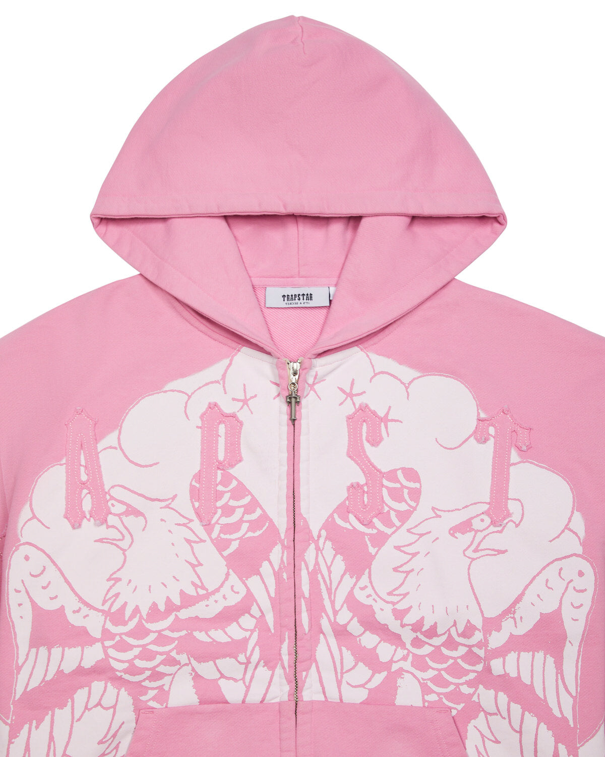 Pink Mens Trapstar x Ed Hardy Irongate Zip Through Hoodie | AVW-657243