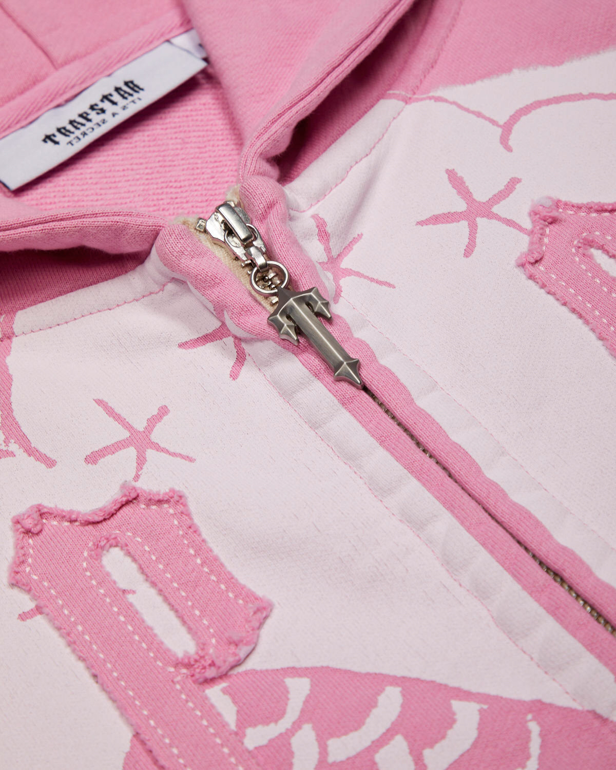 Pink Mens Trapstar x Ed Hardy Irongate Zip Through Hoodie | AVW-657243