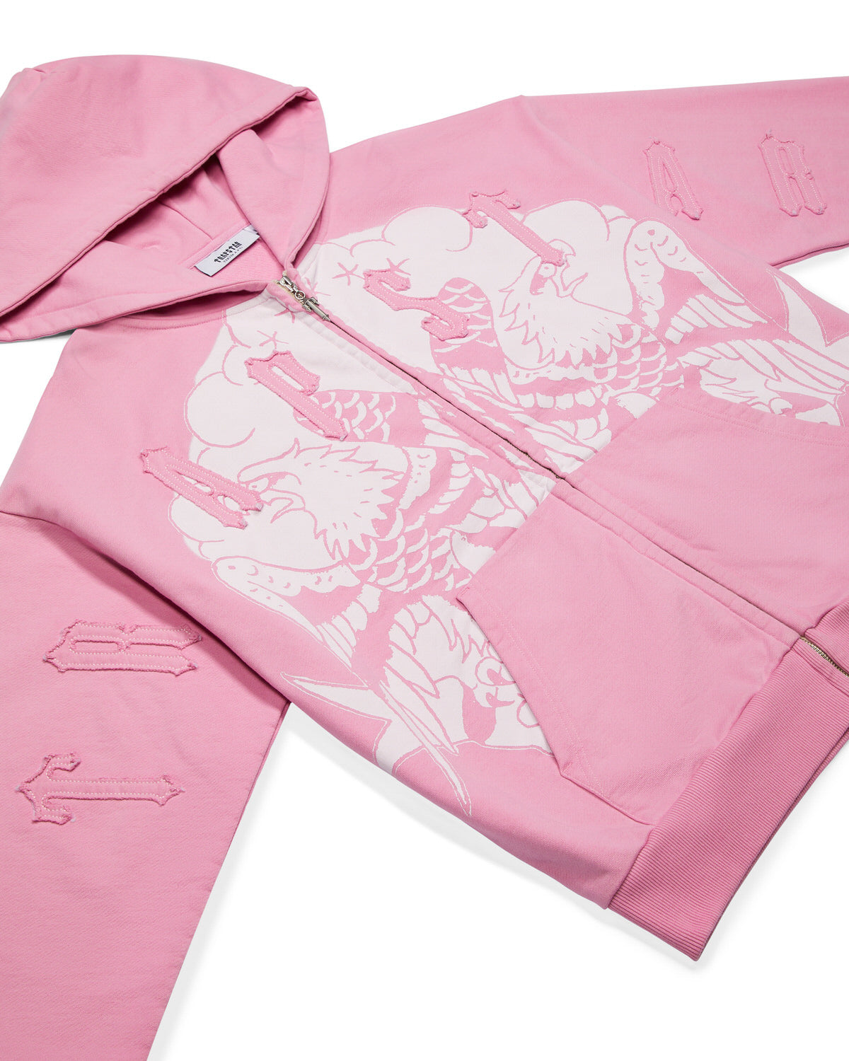 Pink Mens Trapstar x Ed Hardy Irongate Zip Through Hoodie | AVW-657243