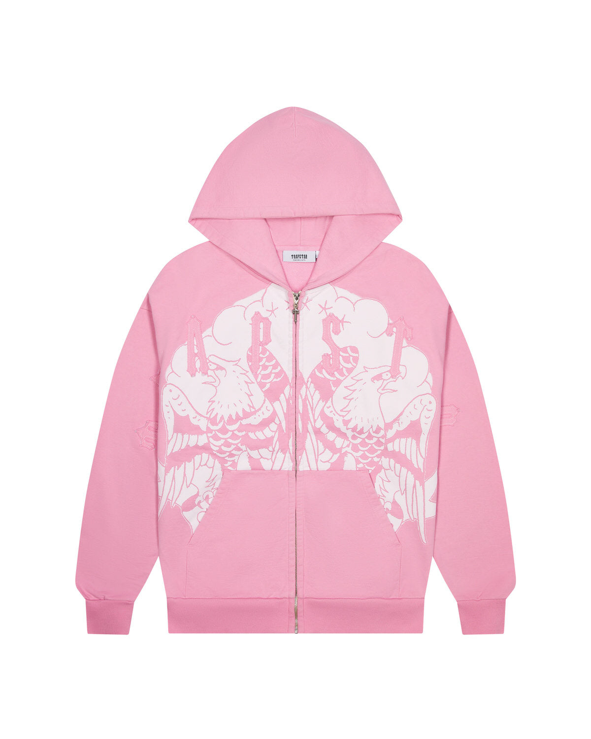 Pink Mens Trapstar x Ed Hardy Irongate Zip Through Hoodie | AVW-657243