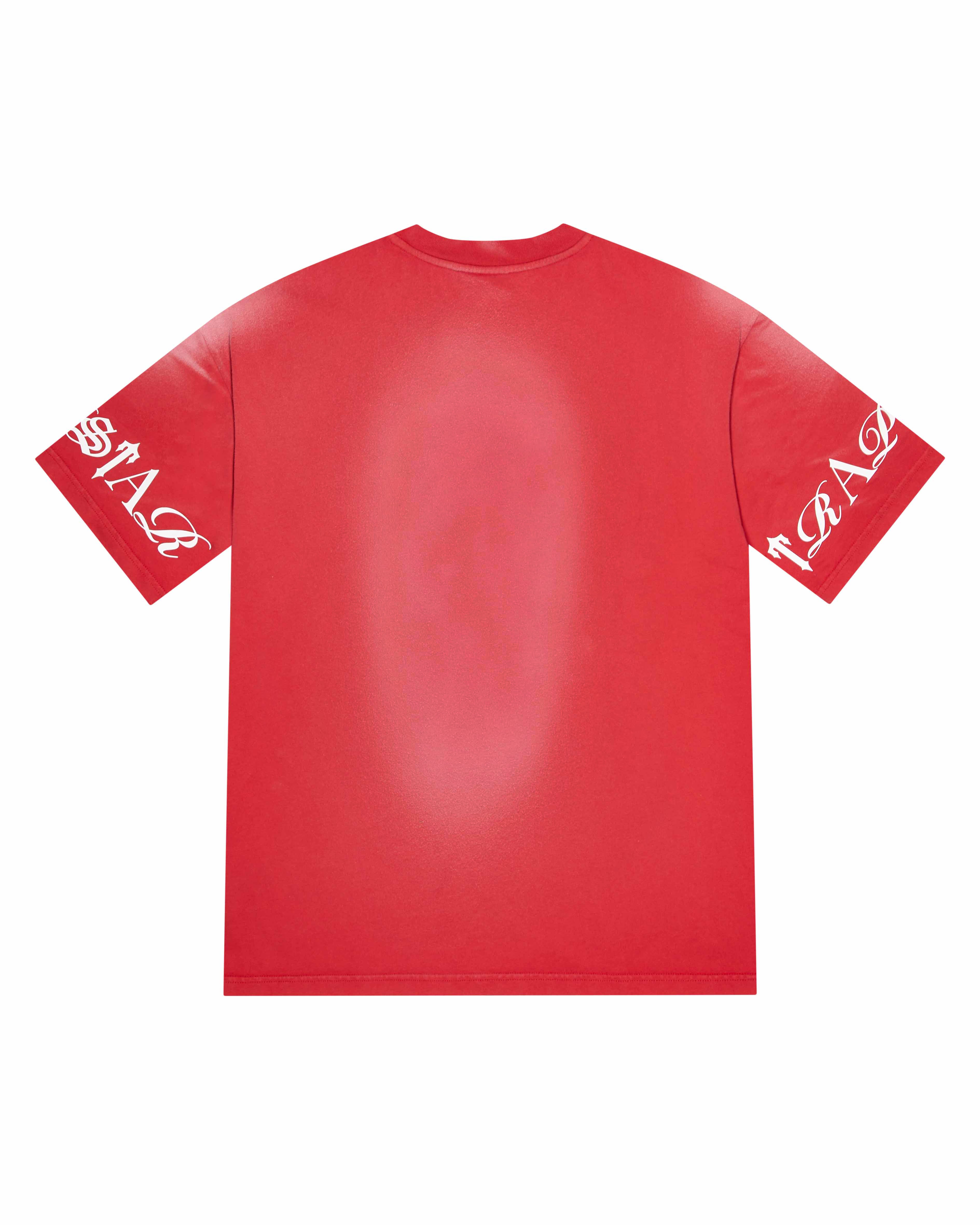 Red Mens Trapstar Script T-Shirt | MXP-259136