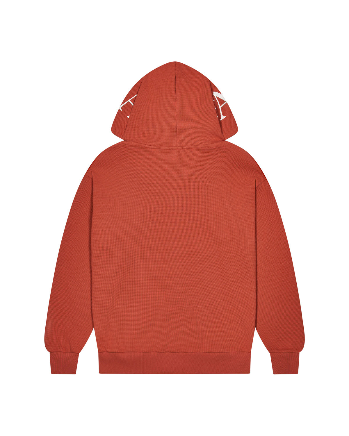 Red Mens Trapstar Script Waffle Hoodie | NDM-650138