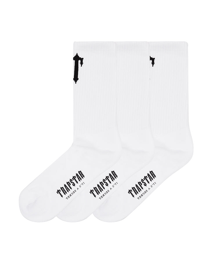 White Mens Trapstar 3 Pack Irongate T Socks | BOW-150348