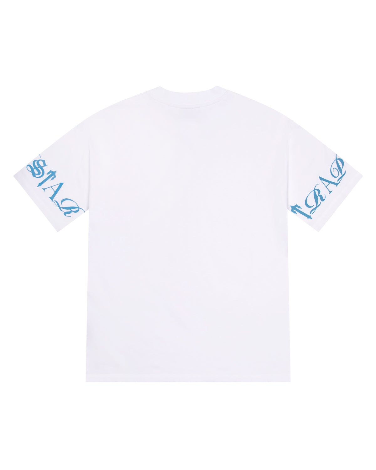 White / Blue Mens Trapstar Script T-Shirt | QDS-681429