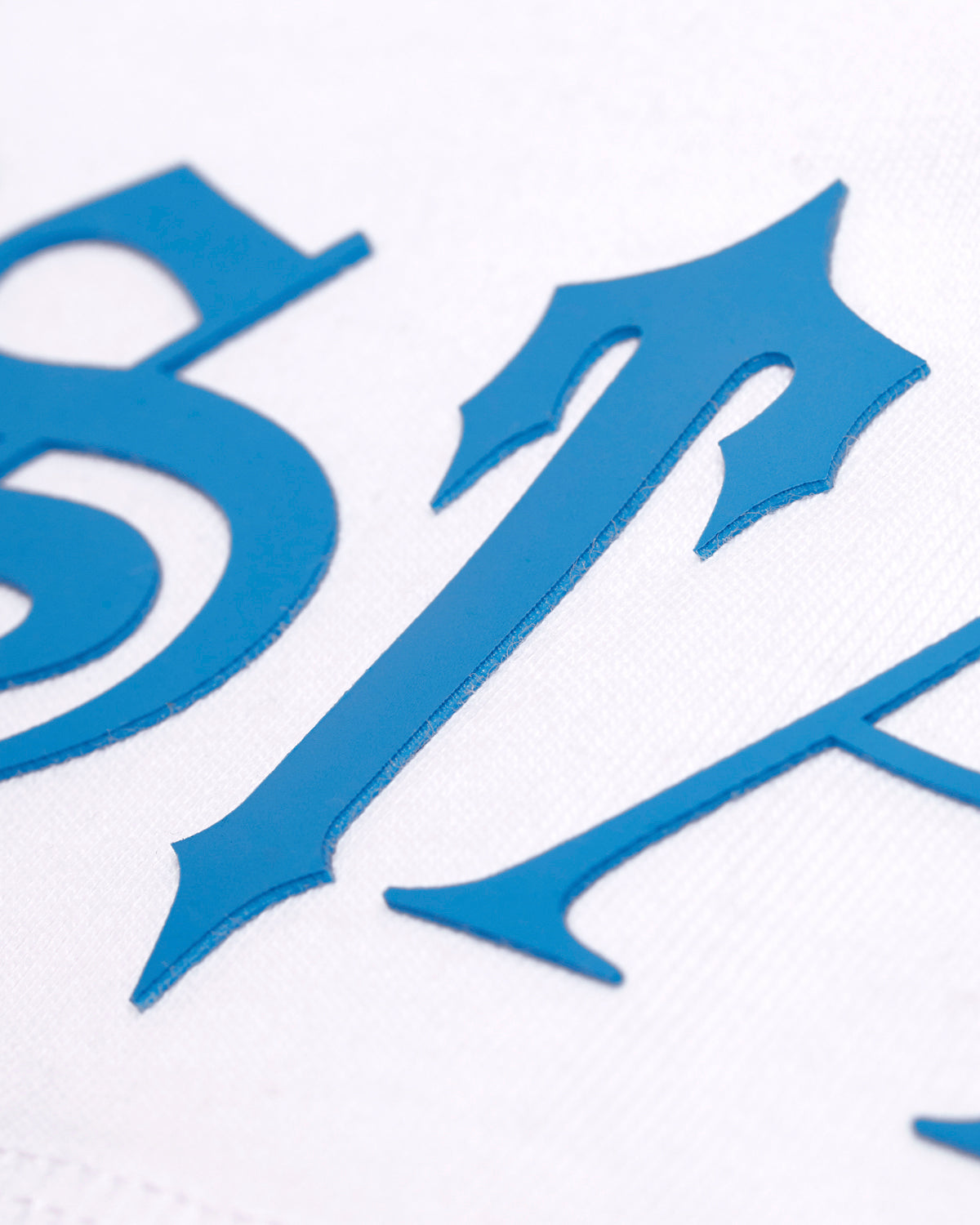 White / Blue Mens Trapstar Script T-Shirt | QDS-681429