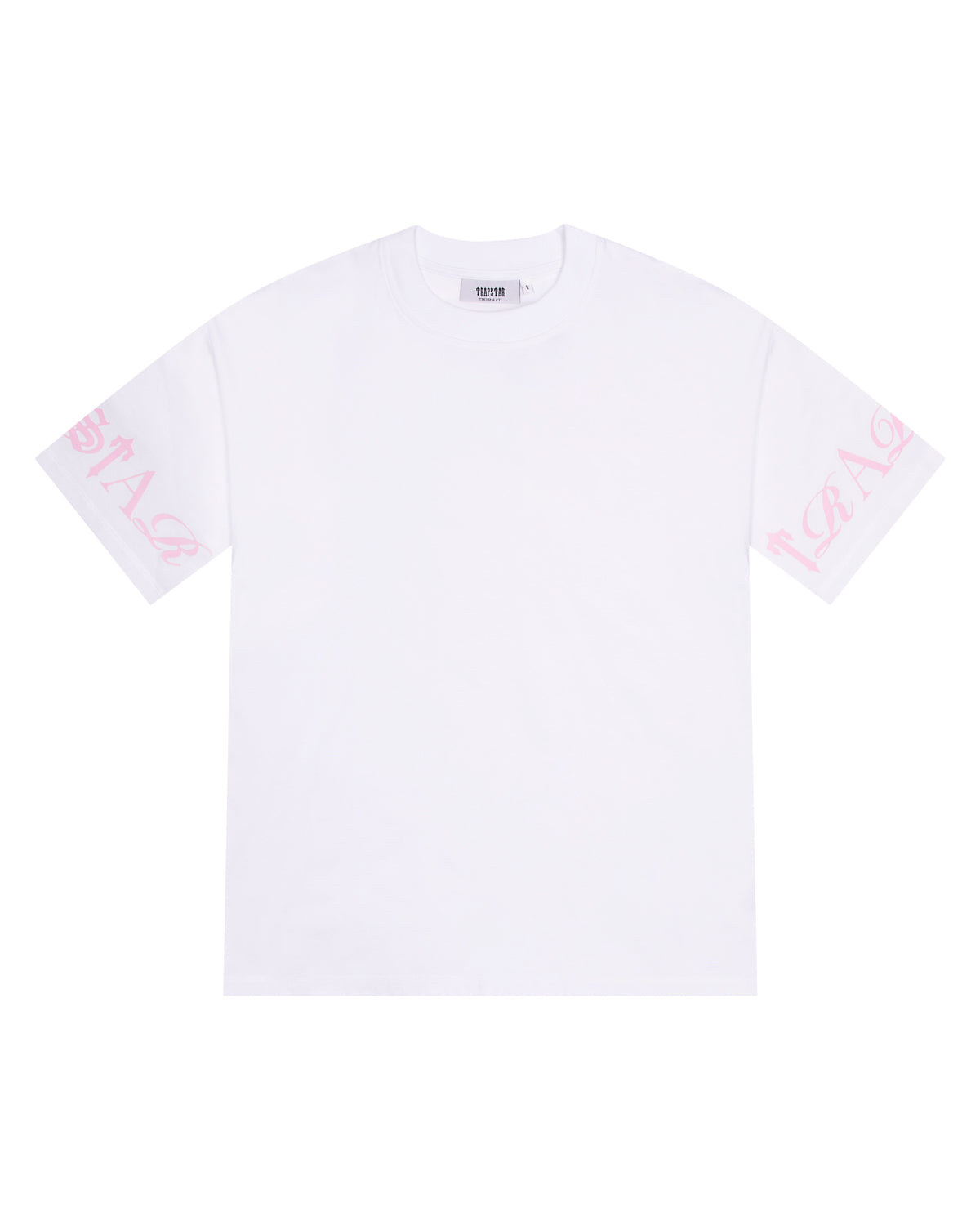 White / Pink Mens Trapstar Script T-Shirt | OFT-872165